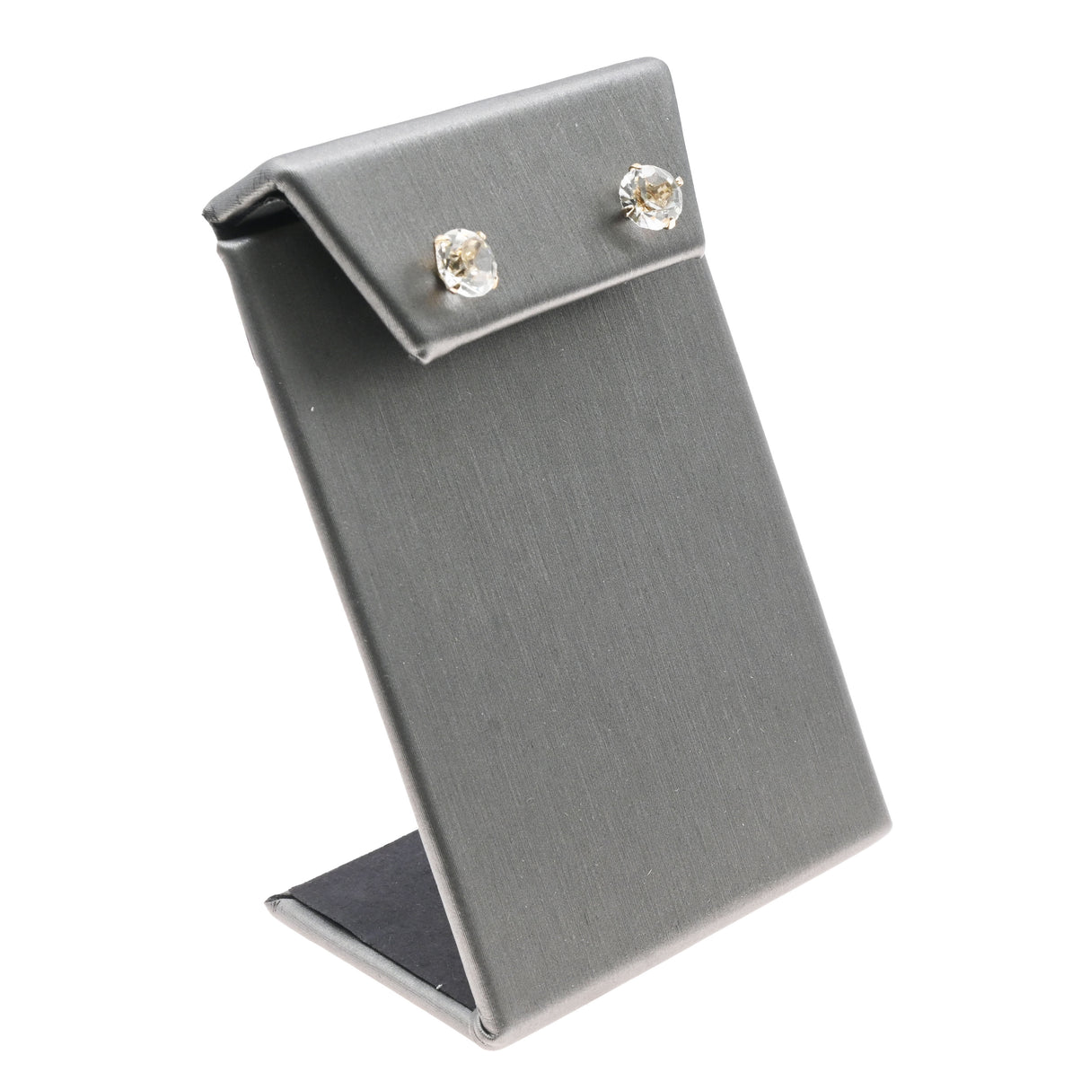 Steel Grey Leatherette Earring Display - 3-3/8" Tall