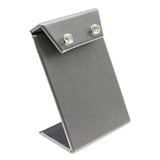 Steel Grey Leatherette Earring Display - 3-3/8" Tall