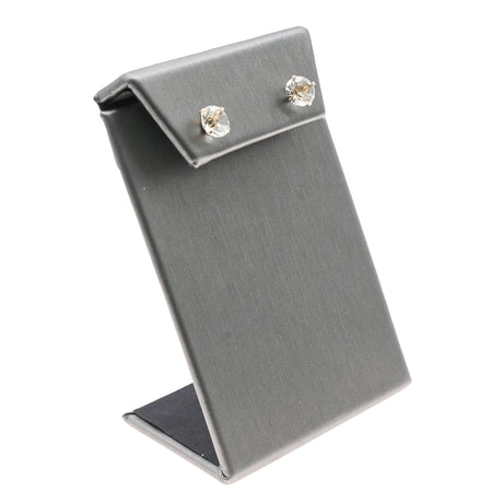 Steel Grey Leatherette Jewelry Earring Display Stand