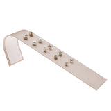 Champagne Pink Leatherette Jewelry Earring Display Ramp, Holds 5 Pairs