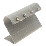 Grey Linen Curved Jewelry Earring Stand, Holds 2 Pairs