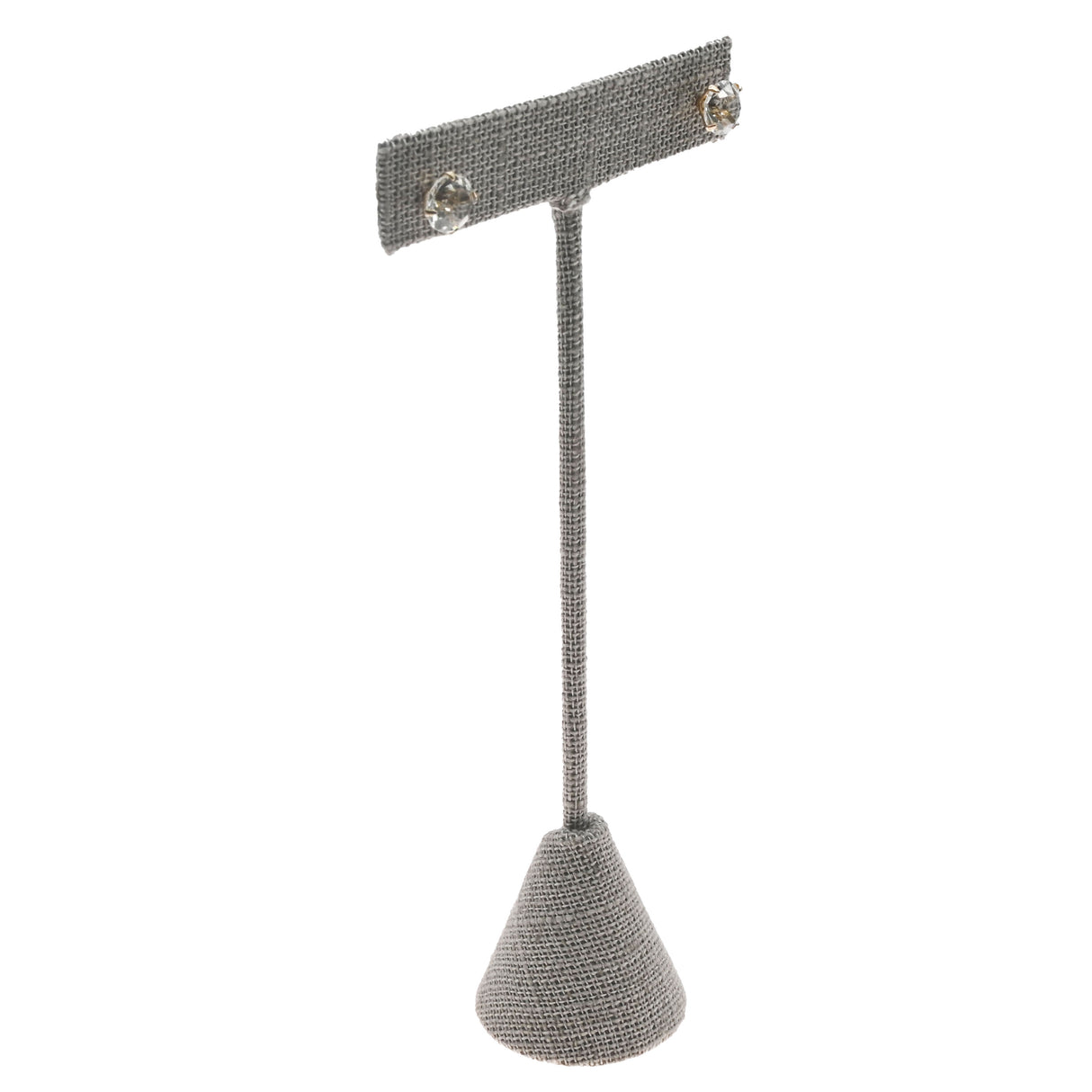 Grey Linen Jewelry Earring T Stand, 4-3/4" Tall
