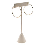 Beige Faux Suede Jewelry Earring T Stand, 5-3/4" Tall