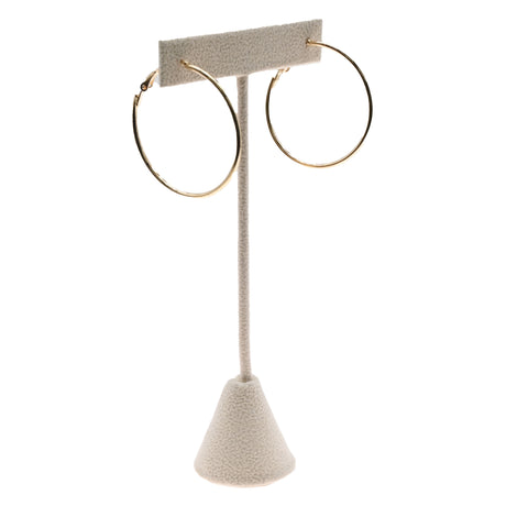 Beige Faux Suede Jewelry Earring T Stand, 6-3/4" Tall