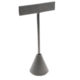 Steel Grey Leatherette Earring T-Stand, 4-3/4" Tall