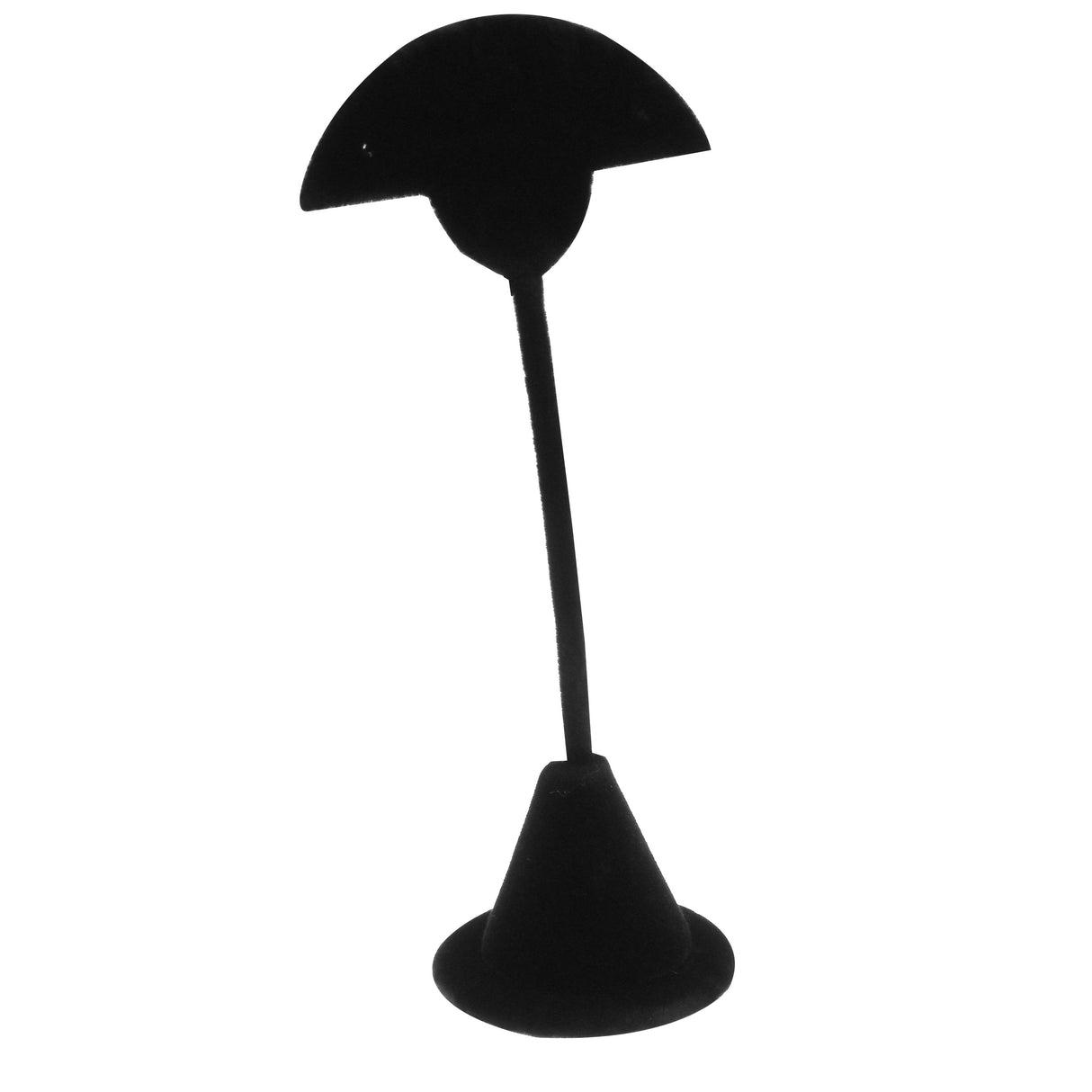 Black Velvet Fan Earring Display Stand - Holds 2 Pairs, 5-7/8"H