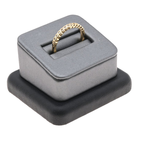 Steel Grey Leatherette Single Ring Display – Black Trim