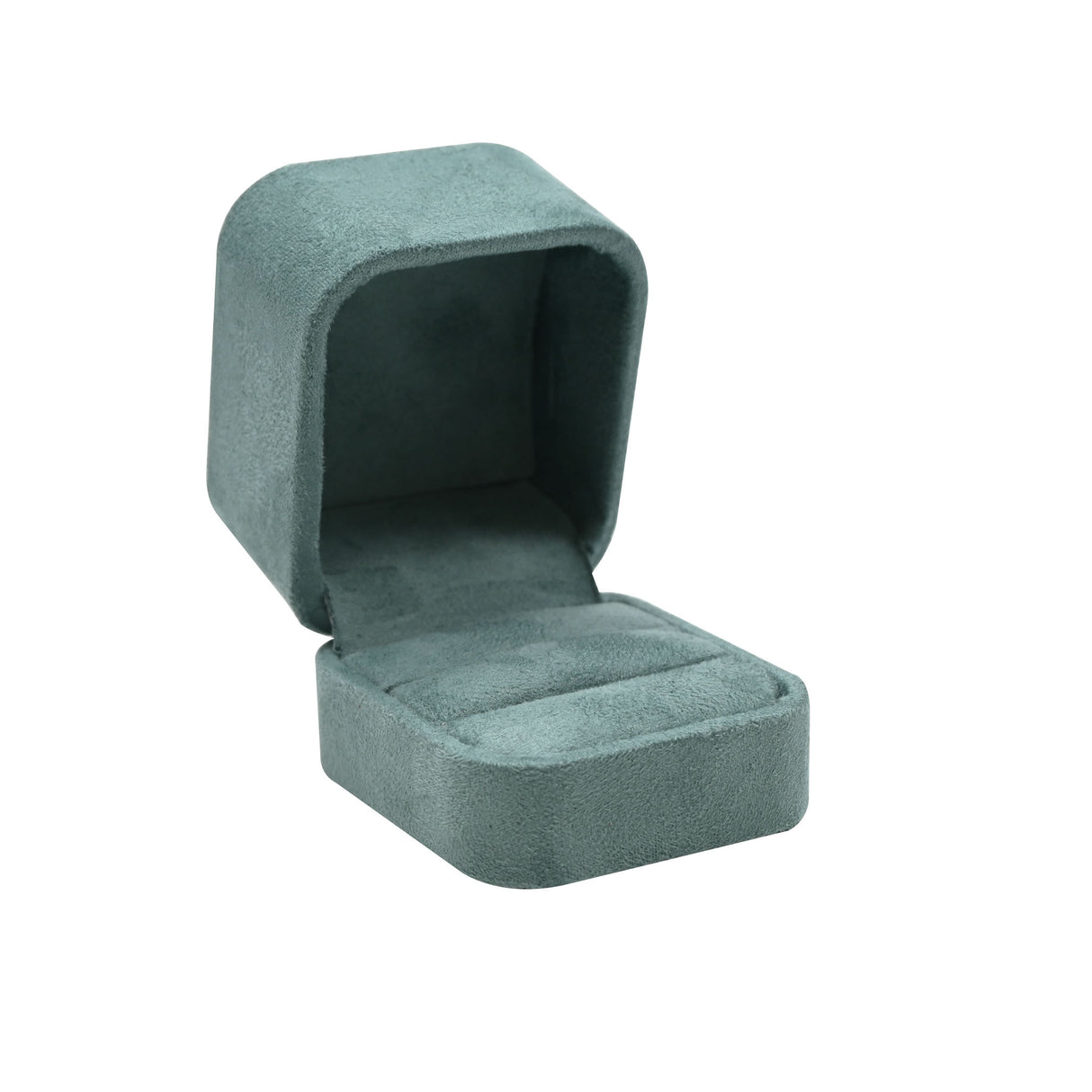 Blue Suede Ring Gift Box with Double Ring Insert – Pack of 12