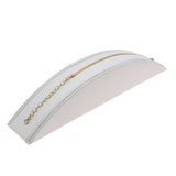 White Leatherette Crescent Moon Jewelry Bracelet Display