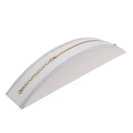 White Leatherette Crescent Moon Jewelry Bracelet Display