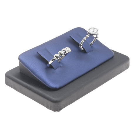 Black & Blue Leatherette Dual Ring Clip Display Stand - 1" Tall