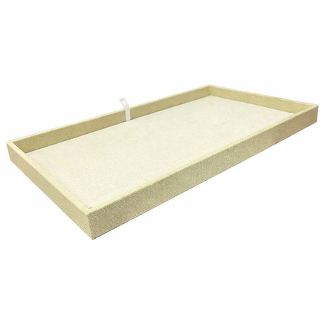 Tan Linen Full Size Jewelry Display Tray 1" Tall