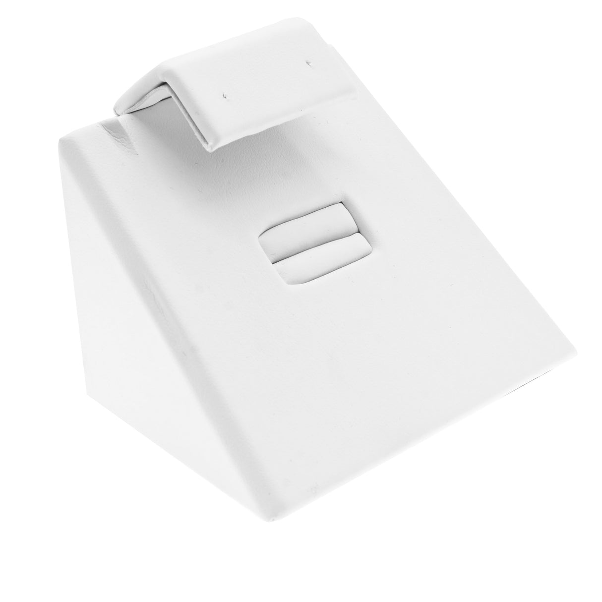 White Leatherette Jewelry Ring, Pendant, and Earring Combination Stand