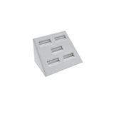 Stackable White Leatherette 5 Slot Jewelry Ring Display