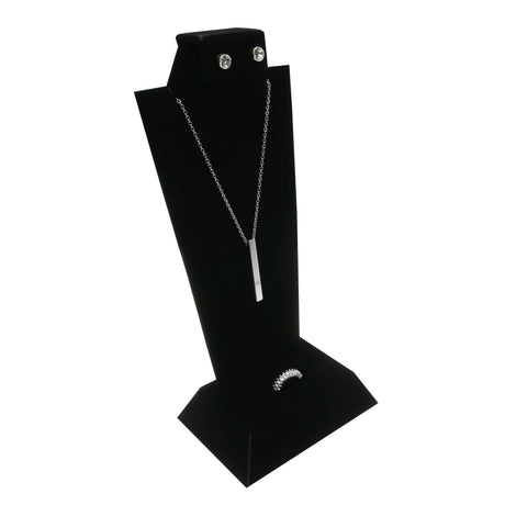 Black Velvet Jewelry Ring, Earring, and Necklace Display Stand