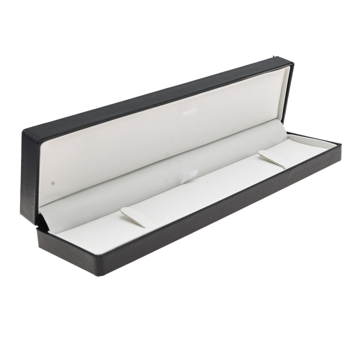 Premium Black Textured Leatherette Jewelry Bracelet Box