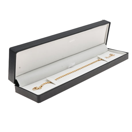 Premium Black Textured Leatherette Jewelry Bracelet Box