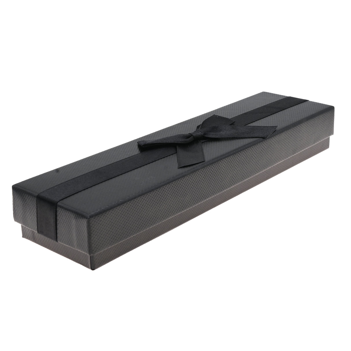 Premium Black Textured Leatherette Jewelry Bracelet Box