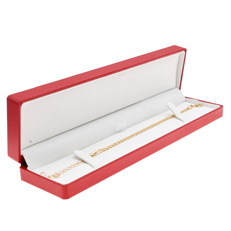 Premium Red Textured Leatherette Jewelry Bracelet Box