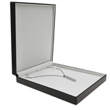 Premium Textured Black Leatherette Jewelry Necklace Box