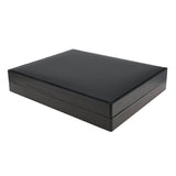 Premium Textured Black Leatherette Jewelry Necklace Box