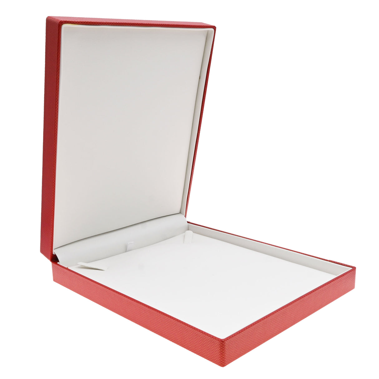 Premium Textured Red Leatherette Jewelry Necklace Box