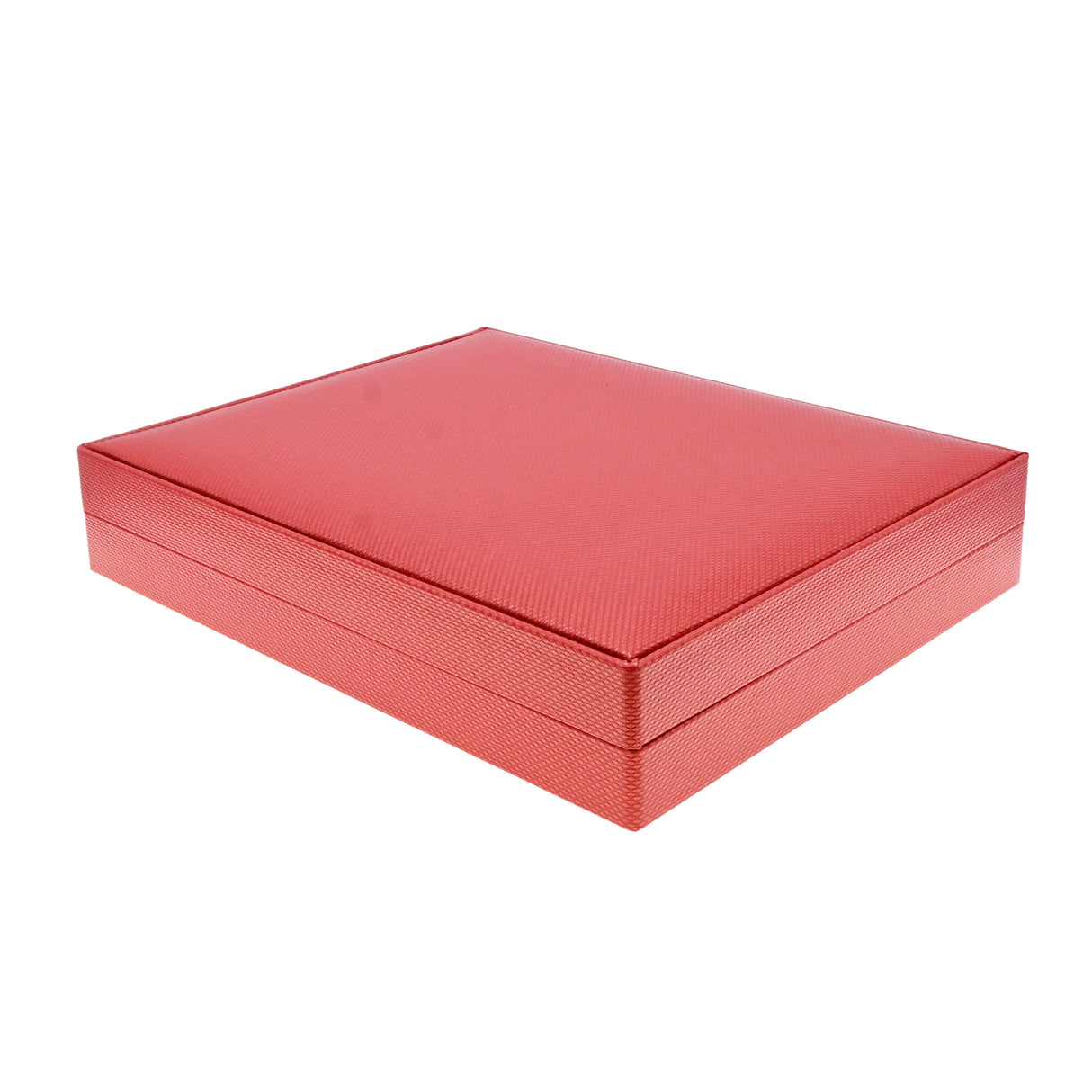 Premium Textured Red Leatherette Jewelry Necklace Box