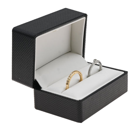 Premium Ribbon Dual Ring Box Black