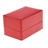 Premium Red Textured Leatherette Dual Jewelry Ring Box