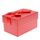 Premium Red Textured Leatherette Dual Jewelry Ring Box