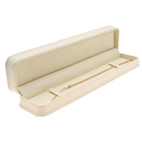 Cream Leatherette Jewelry Bracelet Packaging Boxes