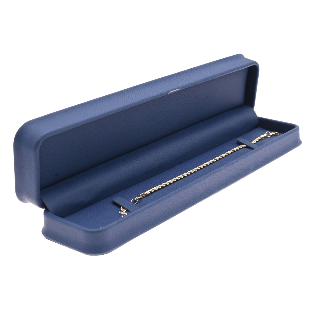 Navy Blue Leatherette Jewelry Bracelet Box