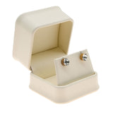 Cream Leatherette Jewelry Earring Packaging Boxes