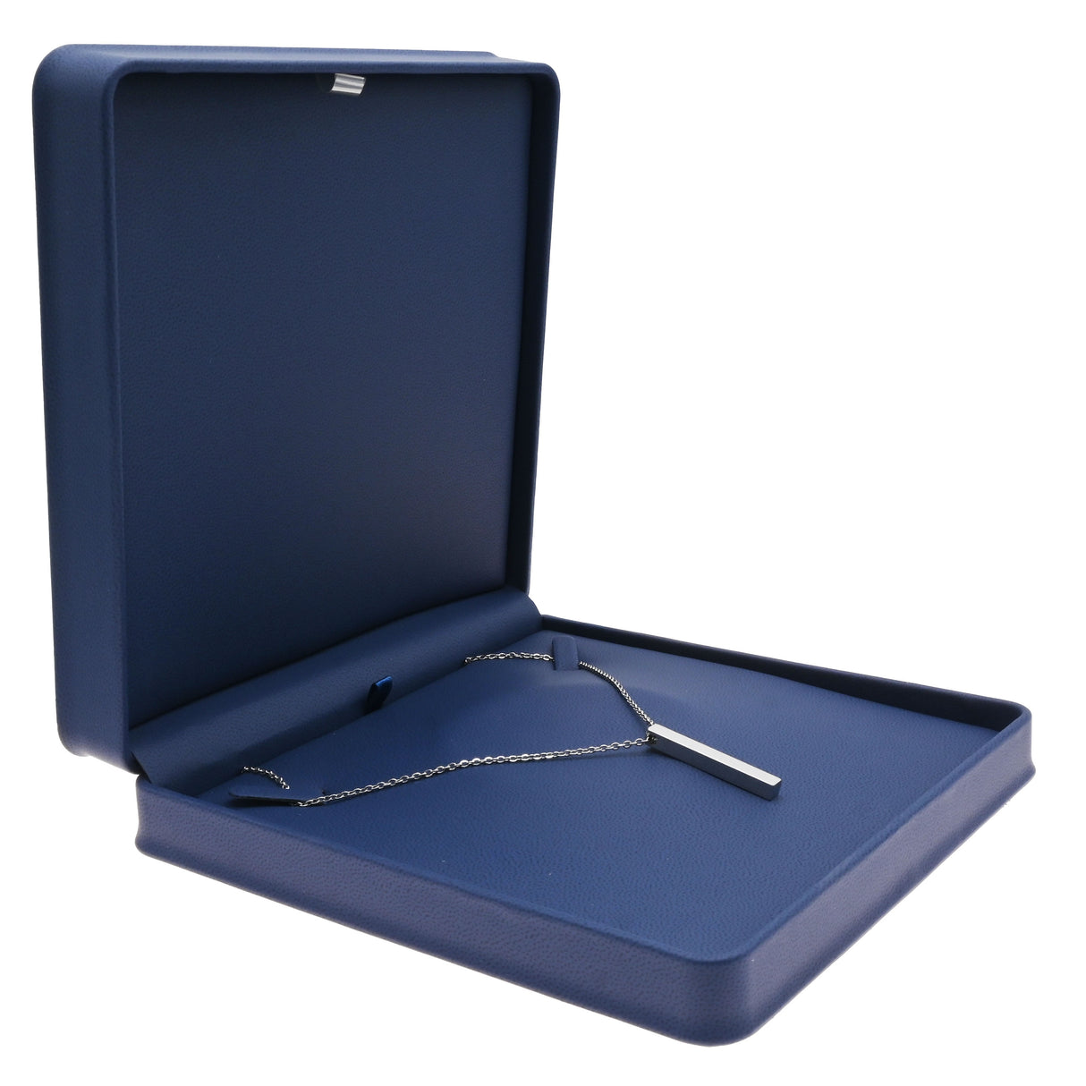 Navy Blue Leatherette Jewelry Necklace or Chain Boxes