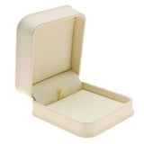 Cream Leatherette Jewelry Pendant Packaging Boxes