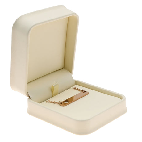 Cream Leatherette Jewelry Pendant Packaging Boxes