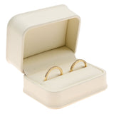 Cream Leatherette Dual Ring Jewelry Packaging Boxes