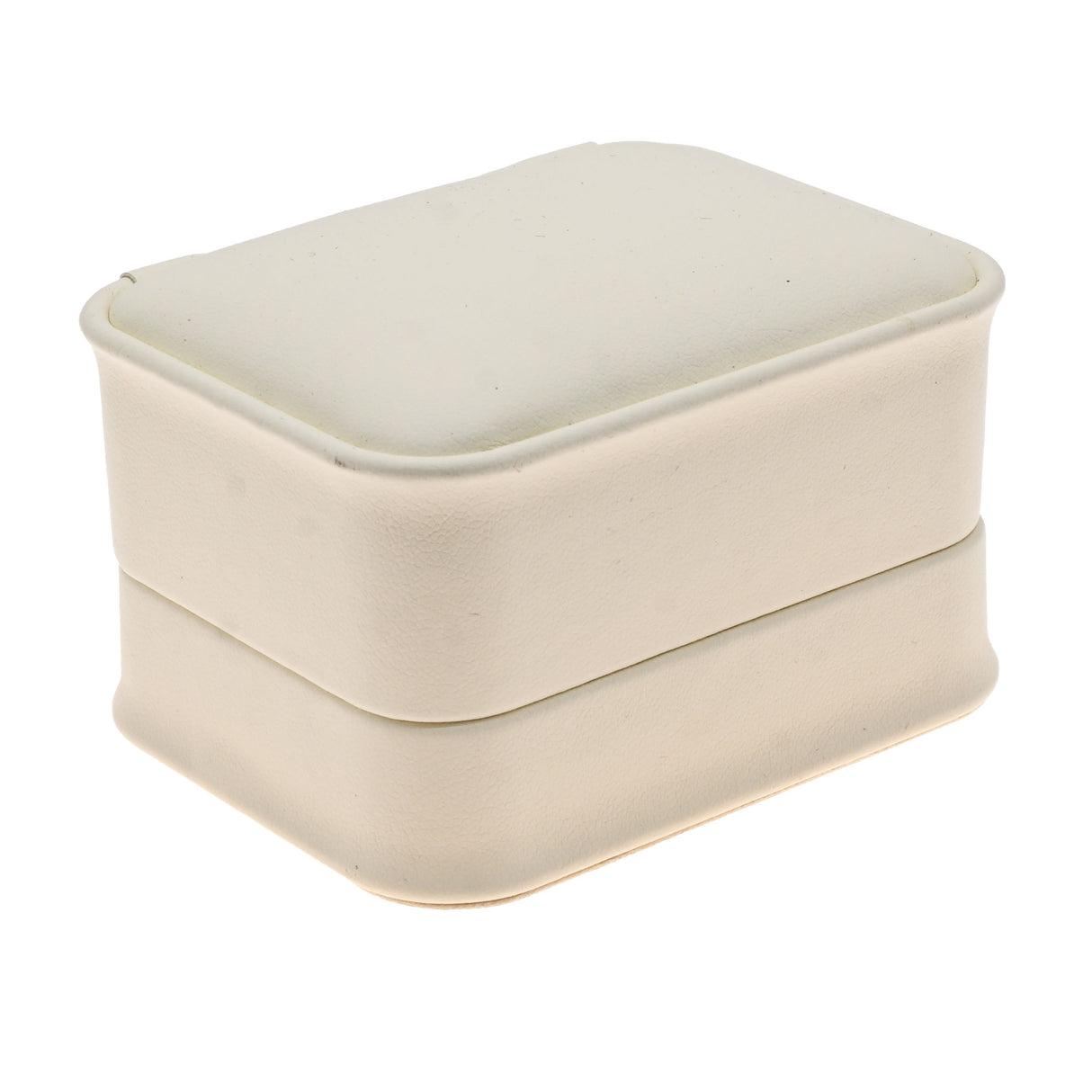 Cream Leatherette Dual Ring Jewelry Packaging Boxes