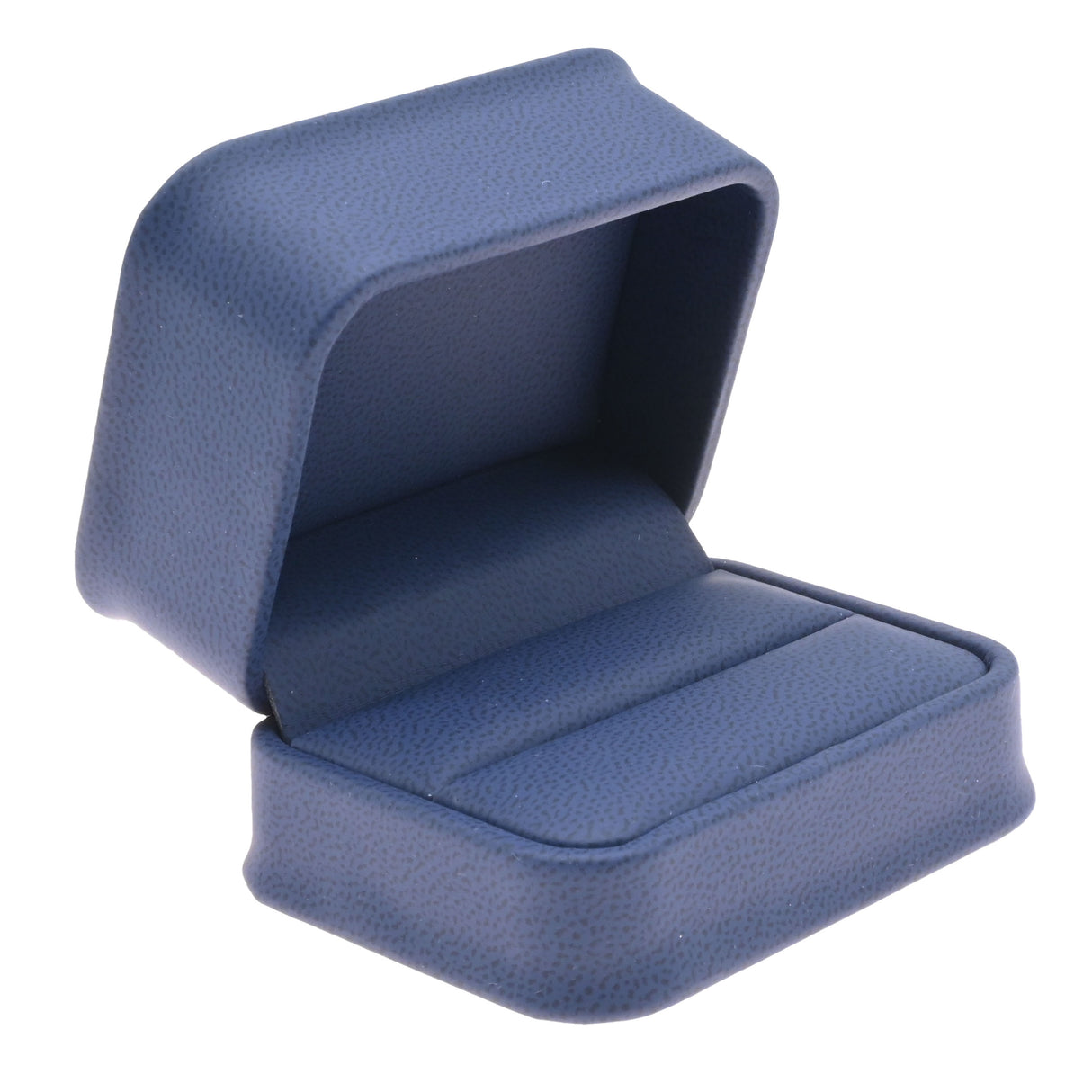 Navy Blue Leatherette Dual Jewelry Ring Gift Boxes