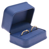 Navy Blue Leatherette Dual Jewelry Ring Gift Boxes