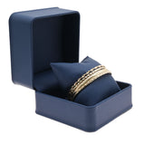 Navy Blue Leatherette Jewelry Bracelet or Watch Pillow Boxes