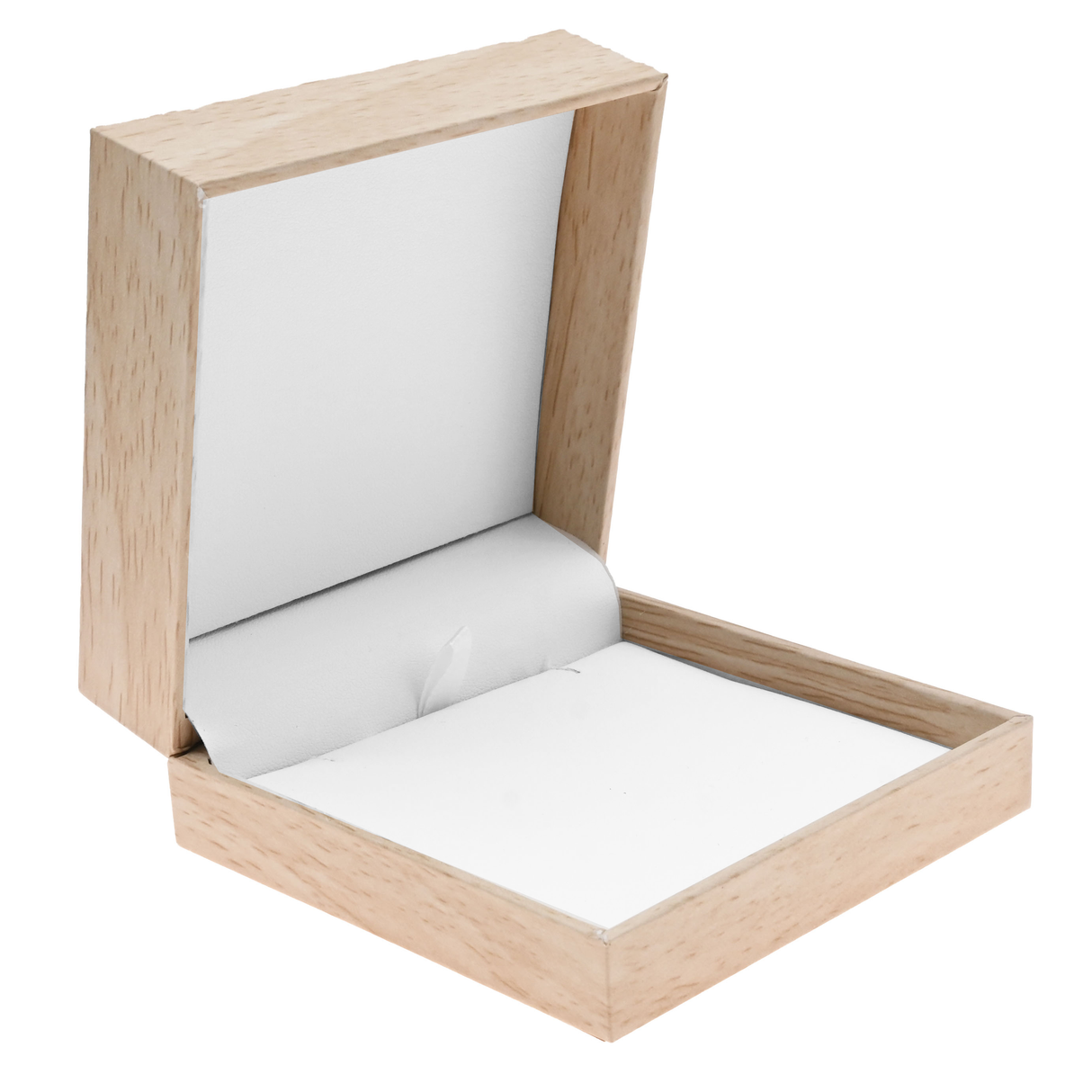 Tan Burlap and Faux Natural Wood Pendant / Earring Boxes