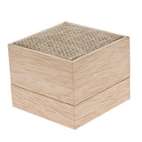 Tan Burlap and Faux Natural Wood Jewelry Earring Boxes