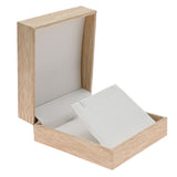 Tan Burlap and Faux Natural Wood Earring / Pendant Boxes