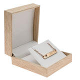 Tan Burlap and Faux Natural Wood Earring / Pendant Boxes