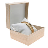 Tan Burlap and Faux Natural Wood Watch / Bracelet Pillow Boxes