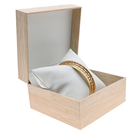 Tan Burlap and Faux Natural Wood Watch / Bracelet Pillow Boxes