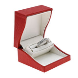 Premium Textured Red Leatherette Single Ring Engagement Jewelry Box
