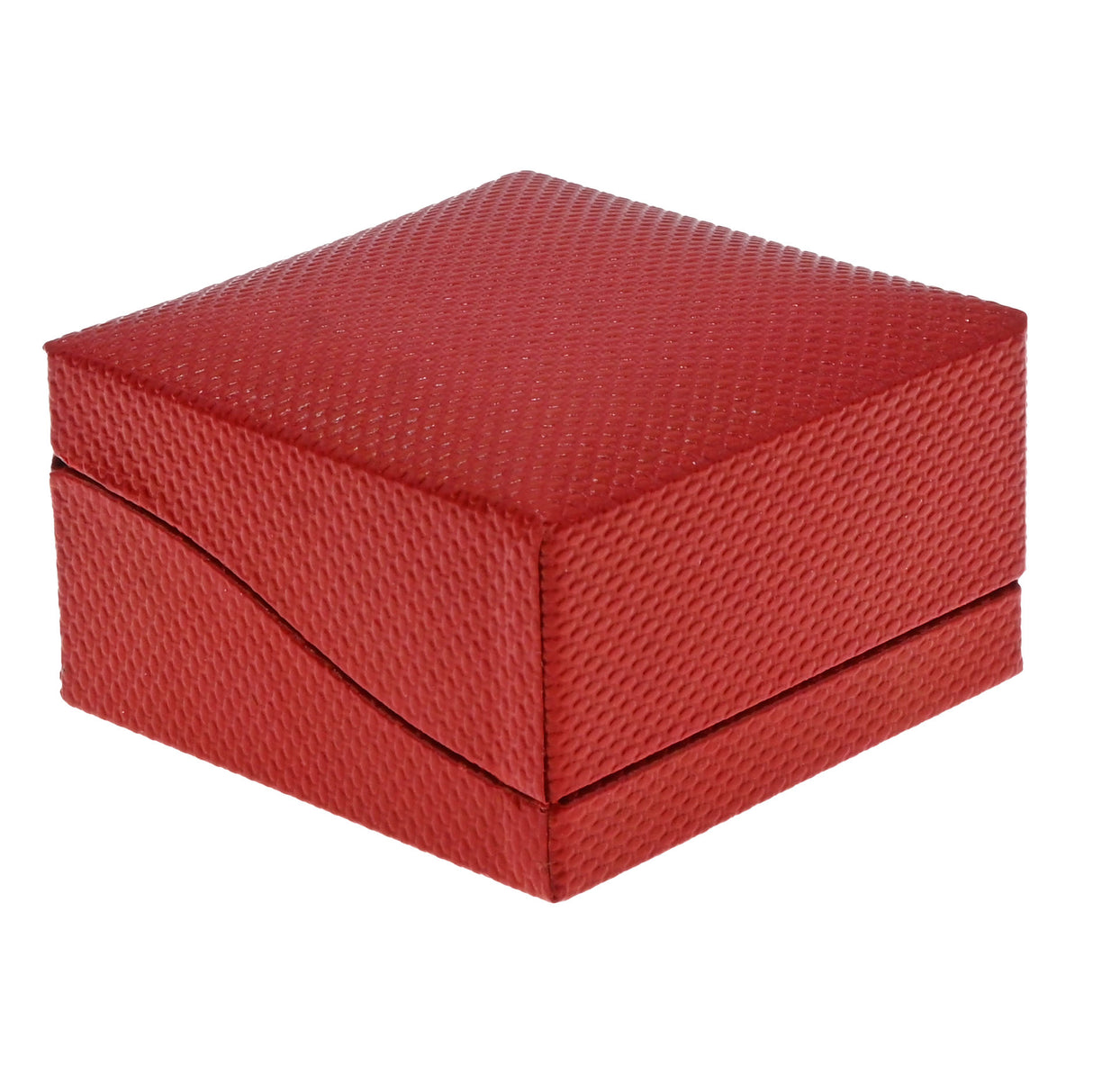 Premium Textured Red Leatherette Single Ring Engagement Jewelry Box