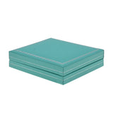 Slim Teal Leatherette Engagement Ring Box with Silver Trim